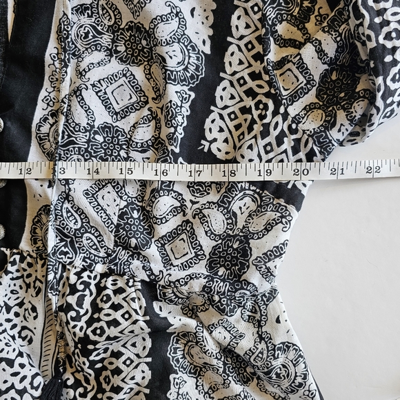 Prana Vintage Paisley Geometric Printed Black White Tunic Size XL - Picture 15 of 16
